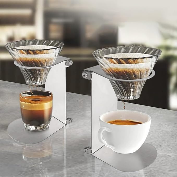 Coffee Dripper Stand Station Pour-Over - Foldable Aluminum Coffee Dripper Holder Rack for Home Travel Camping Hiking Pour Over Coffee Portable Espresso Coffee Maker