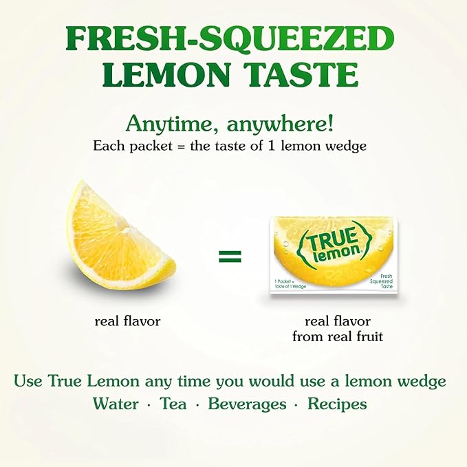 True Lemon 500ct - Water Enhancer - Bulk Dispenser - 0 Calorie Drink Mix Packets For Water - Sugar Free Lemon Flavoring Powder Packets,(Pack of 2)