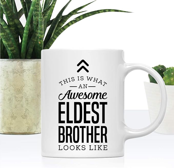 Andaz Press 11oz. Ceramic Coffee Tea Mug Thank You Gift, This is What an Awesome Eldest Brother Looks Like, 1-Pack, Birthday Christmas Gift Ideas Coworker Him Her, Includes Gift Box