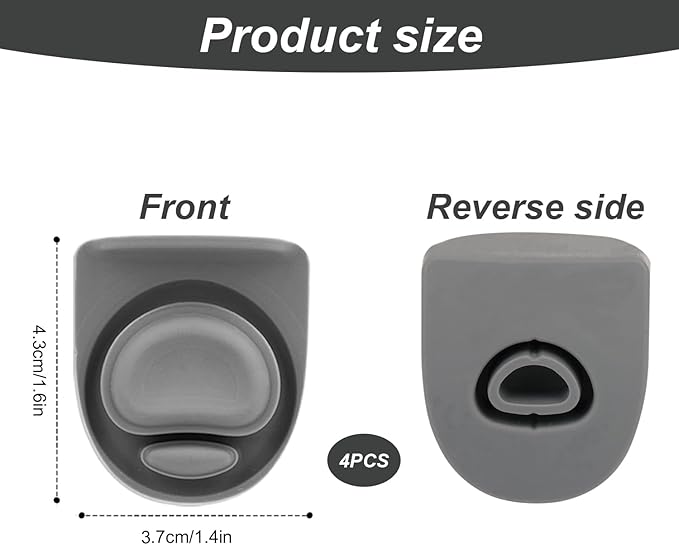 4pcs Replacement Stopper Compatible with Owala FreeSip 24oz 32oz, Water Bottle Top Lid Gasket for Owala 16/19/24/32/40oz Seal Bottle Cap Mouth Stopper Part Silicone Plug Accessories BPA-Free (Gray)
