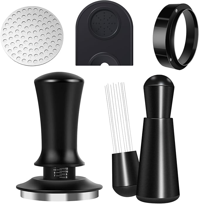 Espresso Accessories Kit 54mm, Espresso Tamper, WDT Tool, Espresso Tamper Mat, Espresso Dosing Funnel, Puck Screen, Espresso Tools for 54mm Coffee Machine Accessories