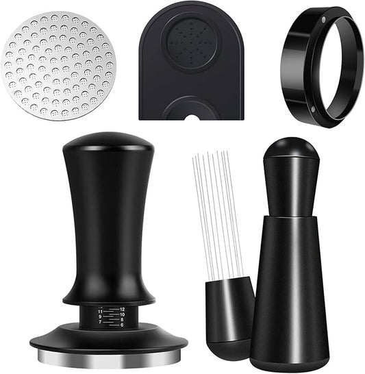 Espresso Accessories Kit 54mm, Espresso Tamper, WDT Tool, Espresso Tamper Mat, Espresso Dosing Funnel, Puck Screen, Espresso Tools for 54mm Coffee Machine Accessories