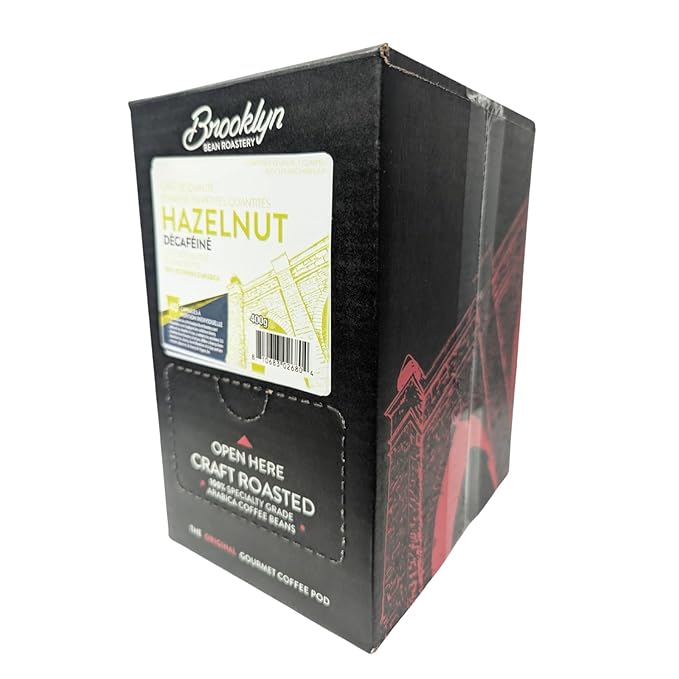 Brooklyn Beans Coffee Pods,Hazelnut Decaf - Compatible with Keurig K Cup Brewers Including 2.0 Machines,Deliciously Nutty Flavor,40 Count (Pack of 2)