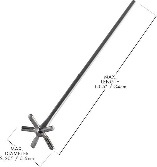 Piña Barware Swizzle Stick Stirrer - Stainless Steel with Smooth Matte Finish (One Swizzle Stick)
