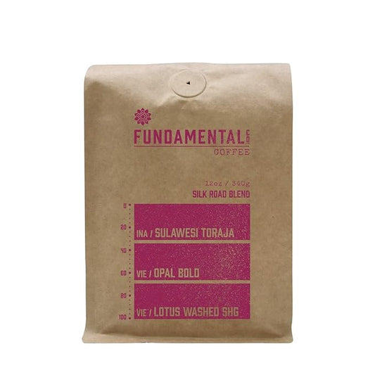 Silk Road Blend - Roasted by Fundamental Coffee Company - Whole Bean Coffee - 12 Ounce Bag