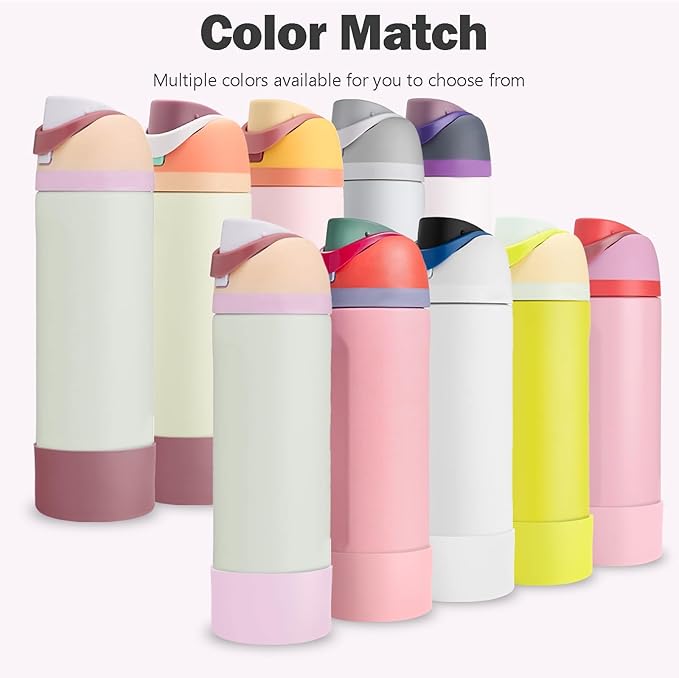 2PCS Silicone Boot for Owala 24oz FreeSip Water Bottle, Anti-Slip Scratch-Resistant Bottom Sleeve, Protective Sports Bottles Accessories, BPA-Free
