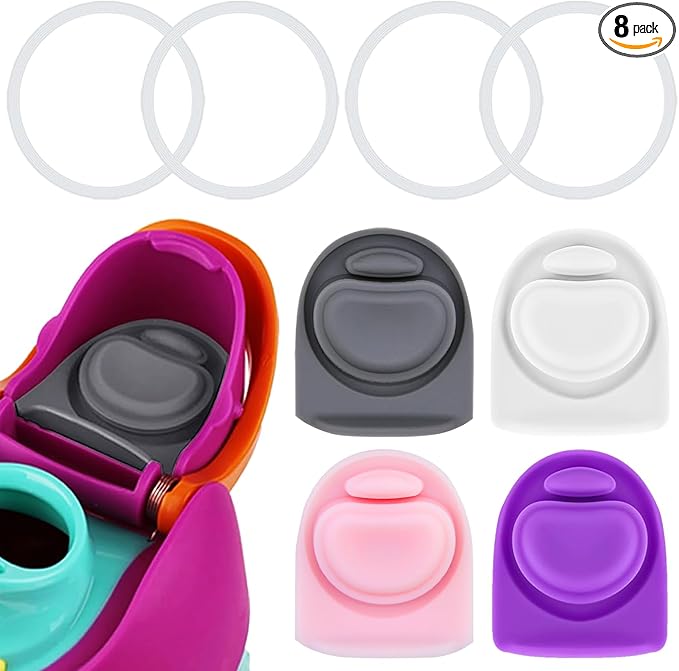 4 Sets Replacement Rubber Stopper and O Ring Gasket Compatible with Owala FreeSip 24oz 32oz,Water Bottle Lid Insert Cap Seal Parts for Owala 16/19/24/32/40oz Mouthpiece Accessories Z4K12