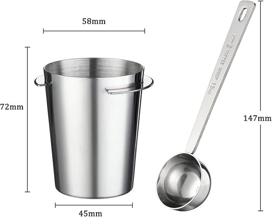 58mm Dosing Cup Stainless Steel Coffee Dosing Cup Fits 58mm Portafilters Espresso Dosing Cup Espresso Tamper Machine Tools