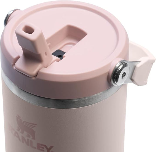 STANLEY IceFlow 2.0 Flip Straw Tumbler with Handle 30 oz | Twist On Lid and Flip Up Straw | Leak Resistant Water Bottle | Insulated Stainless Steel | BPA-Free | Rose Quartz