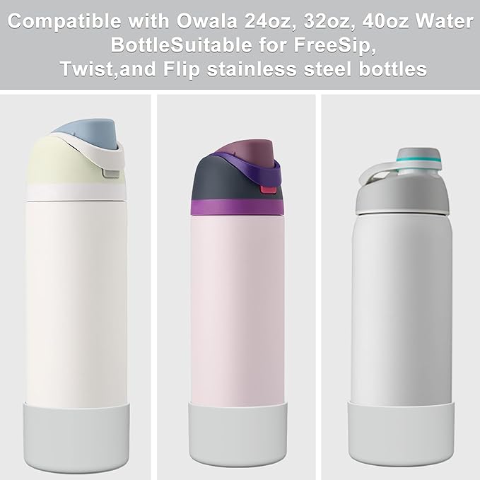 Silicone Boot for Owala Water Bottle 24/32/40 oz, Anti-Slip Protective Sleeve for FreeSip/Twist/Flip Water Bottles, BPA Free, Bottom Bumper Cover Protects Water Bottles from Scratches