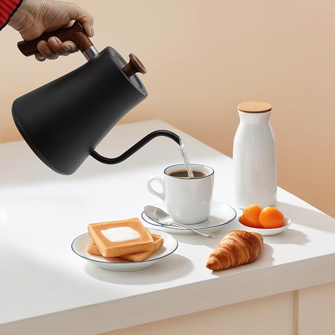 Electric Gooseneck Kettle, Stainless Steel Inner, Temperature Control, 1200W 0.9L Electric Tea Kettle for Brewing Coffee Tea