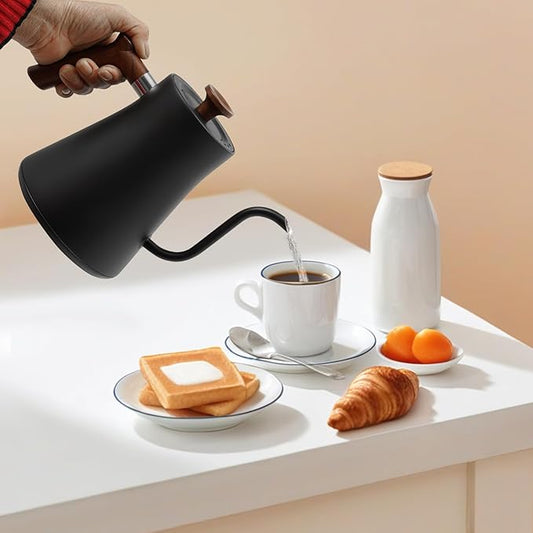 Electric Gooseneck Kettle,1200W Electric Tea Kettle With Stainless Steel Inner Lcd Screen Timing Constant Temperature Control Quick Heating Water Boiler For Coffee Tea Brewing (black)