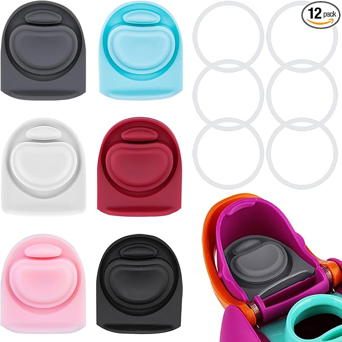 6 Sets Replacement Stopper and O Ring Gasket Compatible with Owala FreeSip 24oz 32oz,Water Bottle Lid Insert Cap Rubber Seal Parts for Owala 16/19/24/32/40oz Mouthpiece Accessories F7