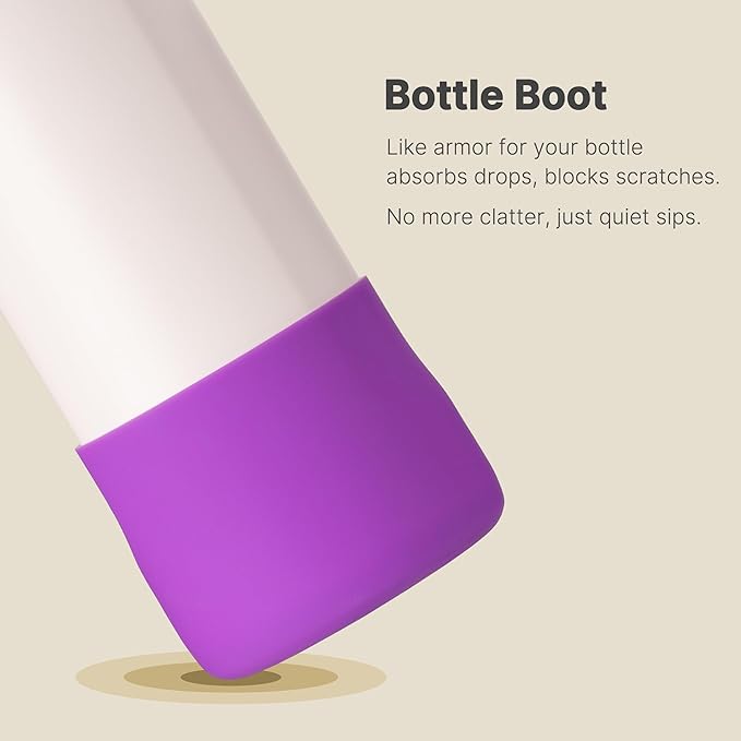 Silicone Boot for Owala 24 oz Water Bottle, Anti-Slip Protective Sleeve Bottom Cover for Owala Twist/FreeSip/Flip Stainless Steel Water Bottle (Violet)