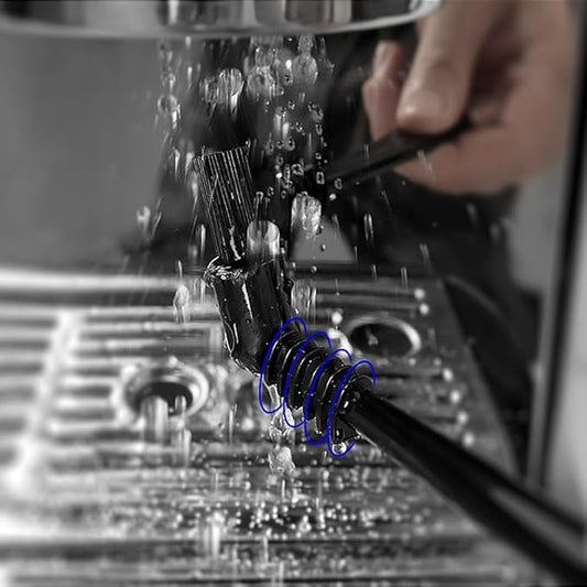 Cleaning Brush for Coffee Grinder and Espresso Machine, Nylon Bristle Group Head Cleaner Tool for Coffee Maker, Milk Frother, Black