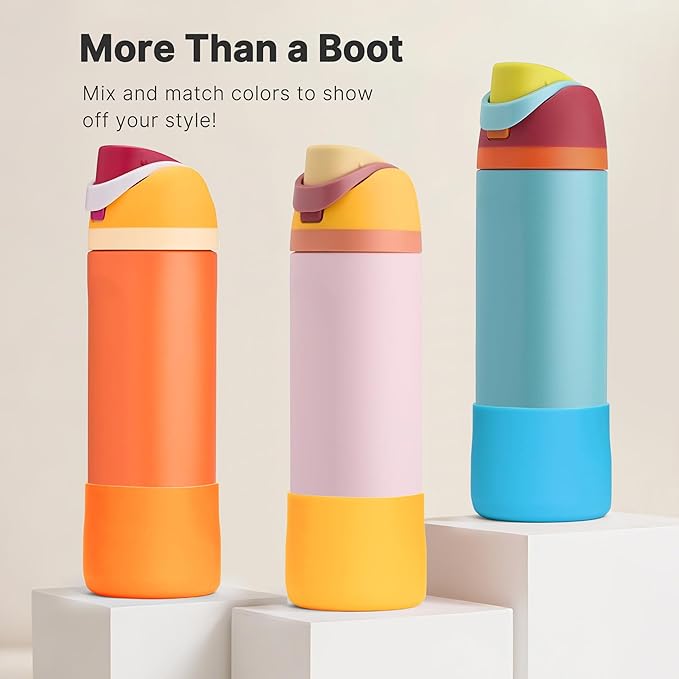 Silicone Boot for Owala 24 oz Water Bottle, Anti-Slip Protective Sleeve Bottom Cover for Owala Twist/FreeSip/Flip Stainless Steel Water Bottle(Yellow)