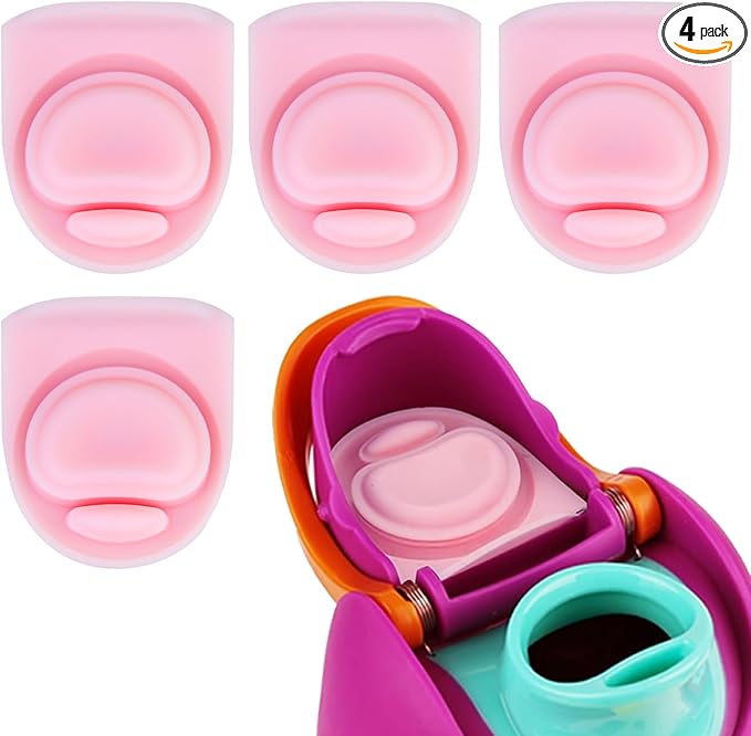 4pcs Replacement Stopper Compatible with Owala FreeSip 24oz 32oz,Water Bottle Top Gasket Lid for Owala 16/19/24/32/40oz Seal Bottle Mouth Cap Stopper Parts Silicone Insert Accessories (Pink