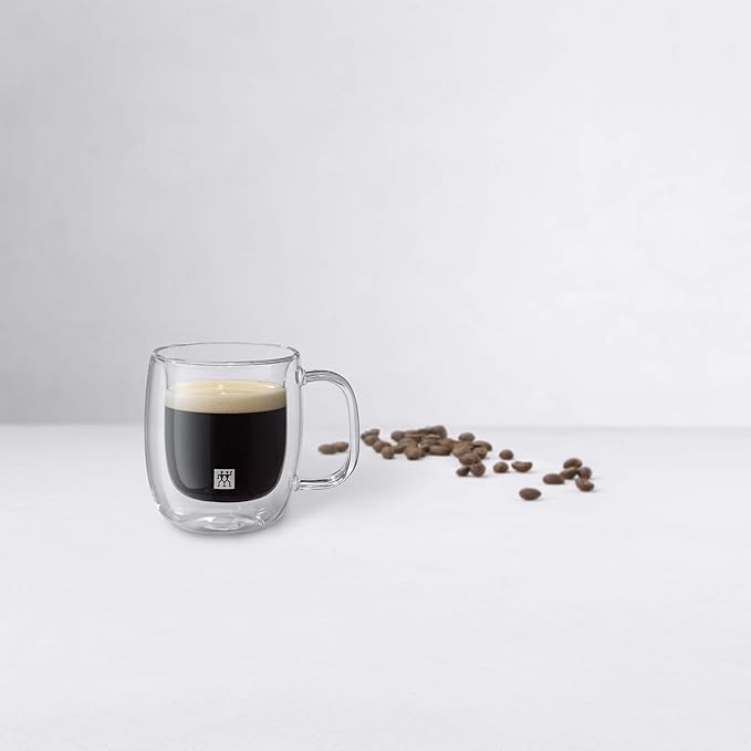 ZWILLING Sorrent 39500-110 Sorrento Double Wall Glasses, Espresso, 2-Piece Set, Insulated, Double Layer