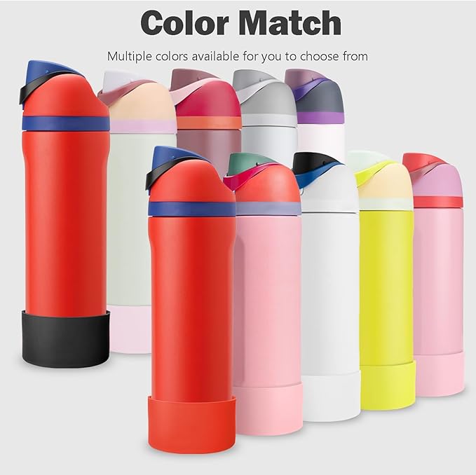 2PCS Silicone Boot for Owala 24oz FreeSip Water Bottle, Anti-Slip Scratch-Resistant Bottom Sleeve, Protective Sports Bottles Accessories, BPA-Free