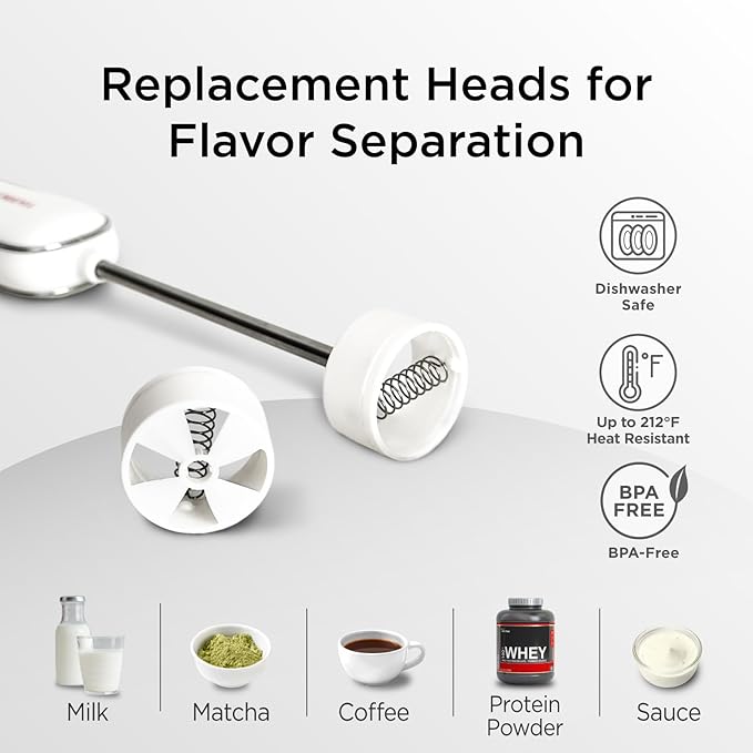 Kitchen Mama Silkwhisk Electric Milk Frother Handheld: Mini Drink Mixer, Stainless Steel, Cold Foam Maker, Frother Wand for Coffee, Cappuccino, Lattes, Protein Drinks, Battery Operated (Metal Gray)