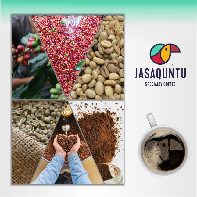 Jasaquntu Specialty Coffee – Green Coffee Beans, Specialty Coffee in Size - 17.6 oz (500g), Select & Fresh Unroasted Coffee Beans, High- Quality & Distict Flavor, Pure Colombian Flavor