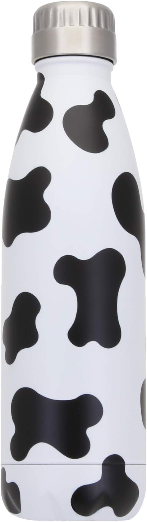 Holstein Cow Print Water Bottle - 17oz Vacuum Insulated Stainless Steel Bottle - Double Wall Copper Lined Thermos - Leak Proof & Sweat Free - Aesthetic Cow Gifts for Women & Adults by Vastigo
