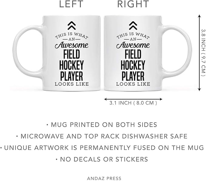 Andaz Press 11oz. Ceramic Coffee Tea Mug Thank You Gift, This is What an Awesome Field Hockey Player Looks Like, 1-Pack