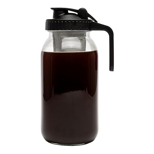 Primula Mason Jar Cold Brew Coffee Maker – 2-Quart Glass Pitcher with Stainless Filter