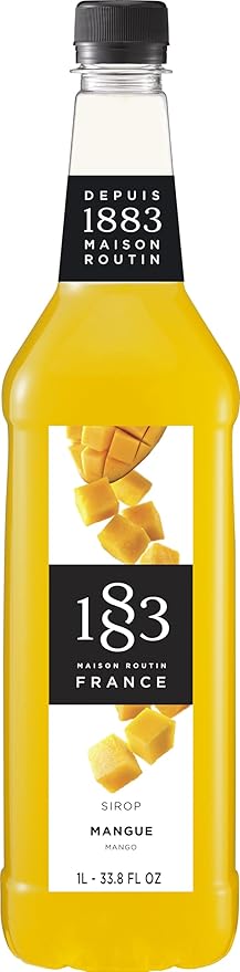 1883 Mango Syrup for Drinks, Made in France, 1 Liter Plastic Bottle