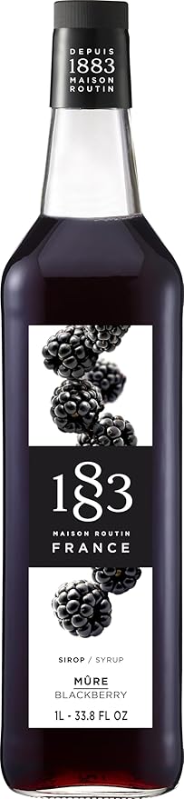 1883 Blackberry Syrup for Drinks, Made in France, 1 Liter Glass Bottle