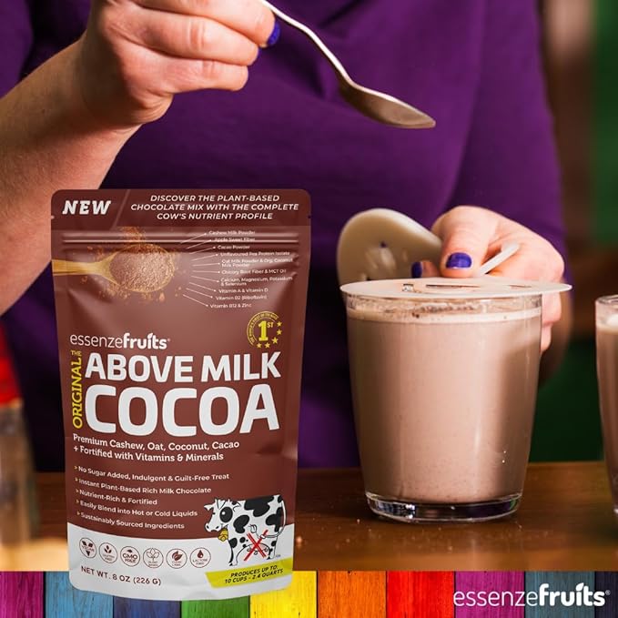 Essenzefruits Cocoa Powder, Non-Dairy Coffee Creamer Mocha, Shelf-Stable Superfood Non-Dairy Powder Creamer, Gluten Free, Non-GMO, Vegan, 8 oz. Bag, Pack of 1