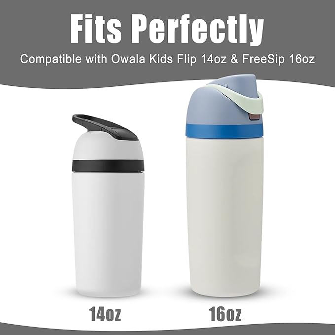 Mokoart Silicone Boot Compatible with Owala Kids Water Bottle 16/14 oz, Anti-Slip Rubber Bottom Protective Sleeve for Owala Kids FreeSip 16oz, Accessories for Owala Kids Flip 14oz
