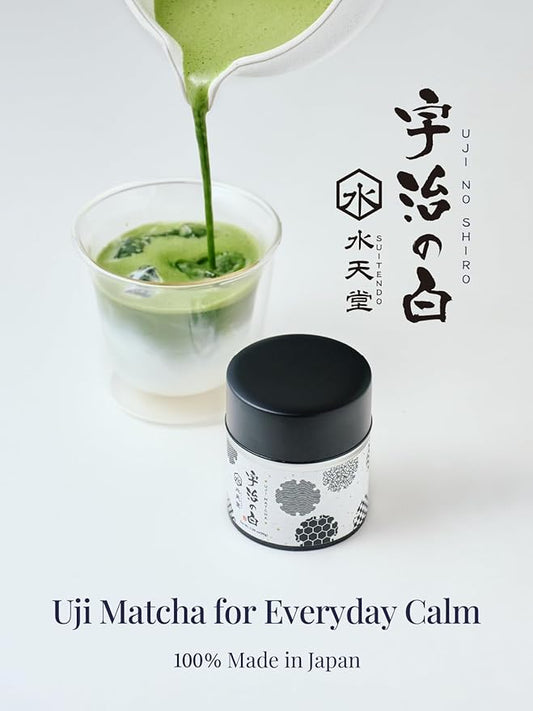 SUITENDO "Uji no Shiro" Japanese Uji Matcha Green Tea Powder (30g/1.06oz) - Ceremonial Grade, 100% Product of Japan, Kyoto