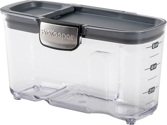 Progressive International ProKeeper+ Clear Plastic Airtight Food Baker's Kitchen Storage Organization Container Canister Set with Magnetic Accessories, 2- Piece Set (Cereal 1.5-Quart)