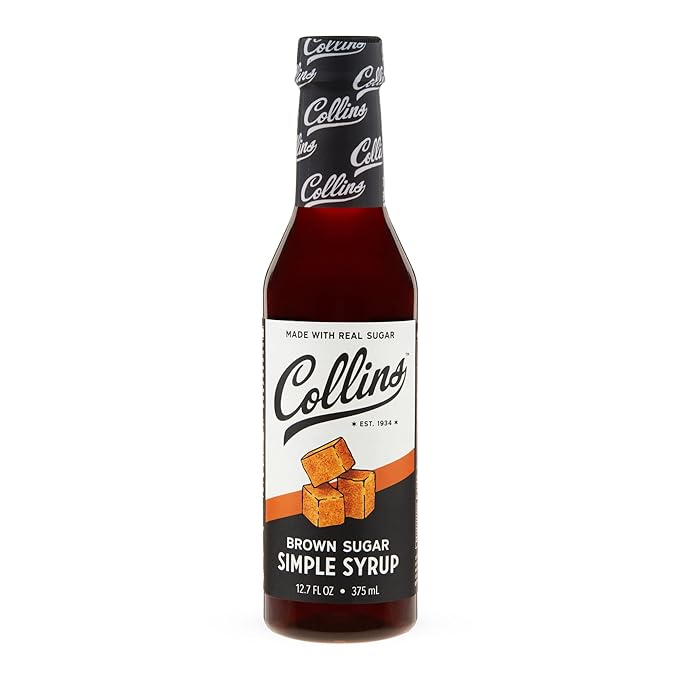Collins Brown Sugar Syrup - Simple Syrup for Cocktails, Brown Sugar Coffee Syrup - Cocktail Syrup 12.7oz Set of 1