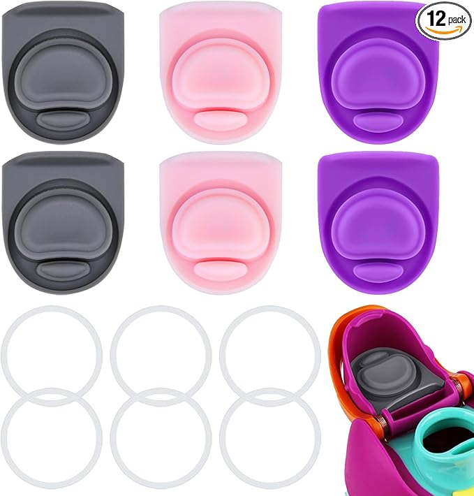 6 Sets Replacement Stopper and O Ring Gasket Compatible with Owala FreeSip 24oz 32oz,Water Bottle Lid Insert Cap Rubber Seal Parts for Owala 16/19/24/32/40oz Mouthpiece Accessories Z6S3