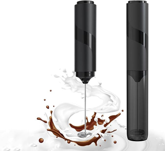 Handheld Milk Frother,Milk Frother Handheld with Cover, Battery-Operated Electric Foam Maker Frother Wand,Drink Mixer for Coffee, Latte, Matcha, Protein Shakes, Hot Chocolate