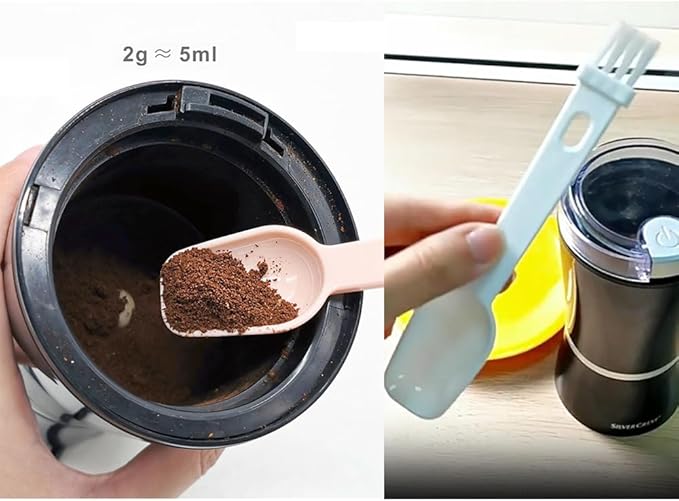 8 Pack Coffee Grinder Brush Cleaning Brushes Cleaner with Nylon Bristles and Scoop Spoon 2 in 1 Handy Tool Set for Barista Espresso Machine Scooping Herb Tea Powder Coffeemaker