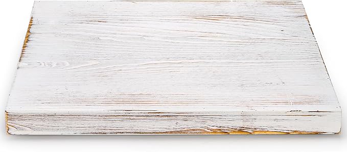 DEAYOU 2 Pack Wood Serving Tray, 16.5" Ottoman Wooden Trays for Coffee Table, Farmhouse Vintage Decorative Tray Platter with Cutout Handle for Eating, Breakfast, Rectangle, 16.5" L x 11" W