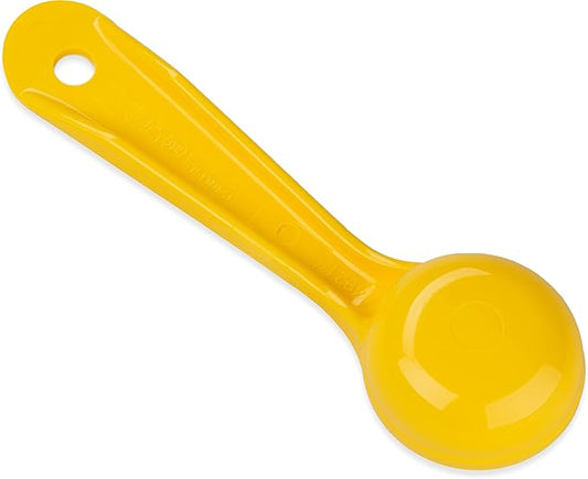 Carlisle FoodService Products 492104 Measure Miser Solid Measuring Spoon with Short Handle, 1 Ounce, Yellow