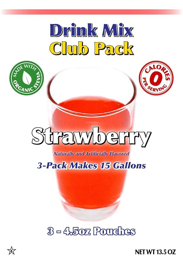 GramZero Strawberry Zero Calorie Sugar Free Drink Mix, Great For Nutrition Club Loaded Teas, Stevia Sweetened