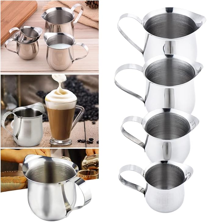 Rolin Roly 90ML Milk Frothing Pitcher Stainless Steel Small Bell-Shaped Creamer Coffee Jug for Barista Cappuccino Espresso Cups Latte Art Pitcher
