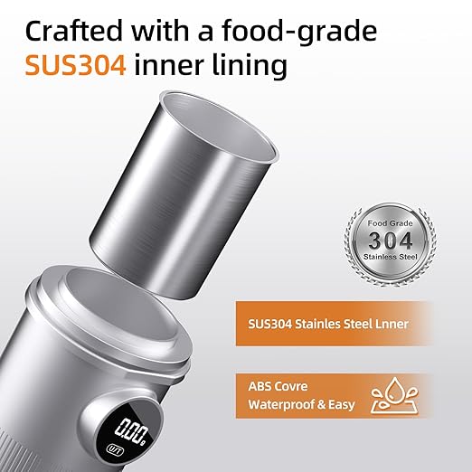 Coffee Dosing Cup with Scale - Rechargeable Espresso Scale 0.05g Precision, 304 Stainless Steel Coffee Scale Coffee Grinder Powder Cup Compatible with 58mm Portafilter