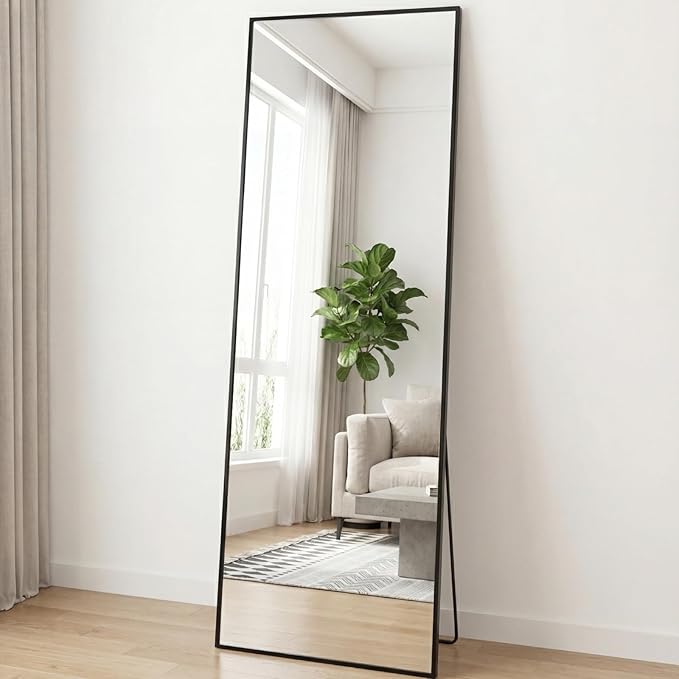NEWBULIG Full Length Mirror, Upgraded Body Wall Mirrors with Shatter-Proof Glass, Floor Standing Mirror, Home Wall Decor