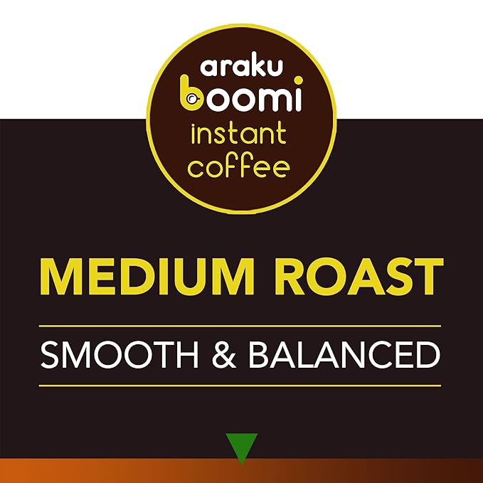 Boomi Premium Single Origin Instant Coffee Powder - Medium Roast, 100% Arabica, Mold & Mycotoxin Free, Low Acid - 3.5oz Tin (2 Pack)