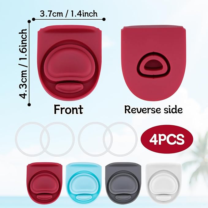 4 Sets Replacement Seal Gasket Stoppers for Owala Freesip Cap Mouth,Silicone O Sealing Ring Parts Water Bottle Top Lid Accessories for Owala Freesip 16/19/24/32/40oz（4 Colors 12）
