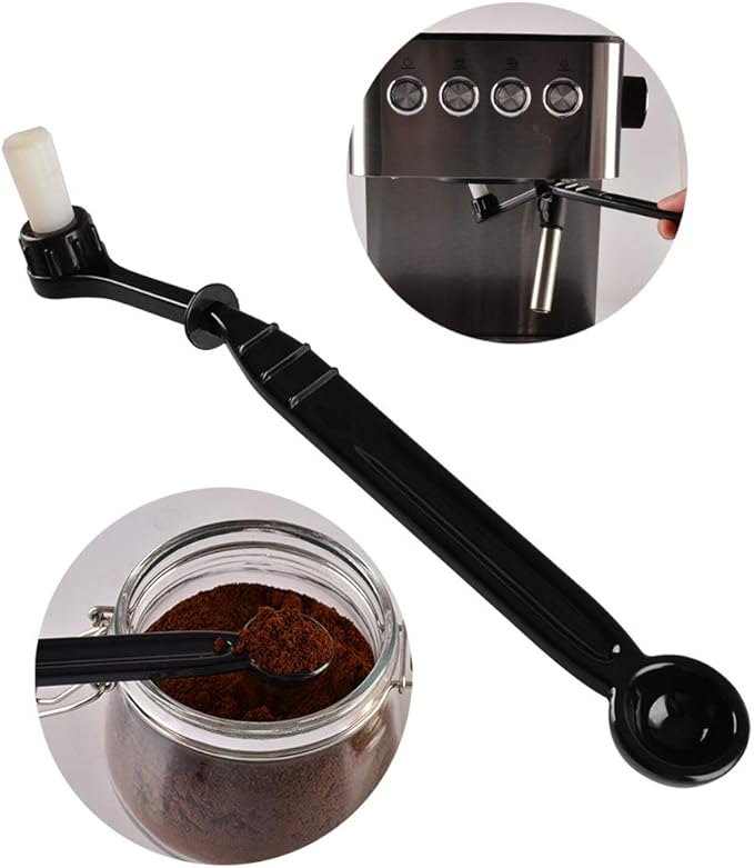 Espresso Machine Cleaning Brush Kit - CAFEMASY 2 Pieces Coffee Cleaning Brush with Spoon and 2 Pieces Detachable Brush Head for Coffee Grinder and Espresso Cleaning