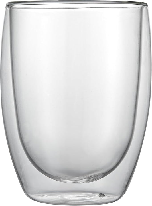 Restaurantware Coffee Cup 12 Pack of 11.8 oz Insulated Double-Wall Glass Borosilicate Coffee Cup Espresso Shot Dishwasher Safe For Hot Drinks
