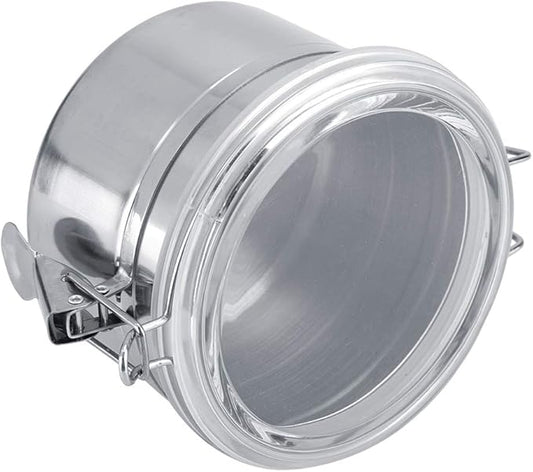 Stainless Steel Coffee Canister, Container Vacuum Sealed Storage Jar with Airtight Clamp Lid for Sugar Tea Bean (Small)