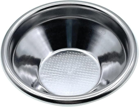 54mm 1 Cup Single Wall Filter Basket - Non-Pressurized Stainless Steel, Metal Portafilter Container - Reusable, Washable - Compatible with Breville Espresso Machines - 7/10g (Single Wall - 1 Cup)